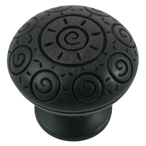 MNG Hardware 10313 103 1-1/4" Sun Swirl Round Cabinet Knob Oil Rubbed Bronze