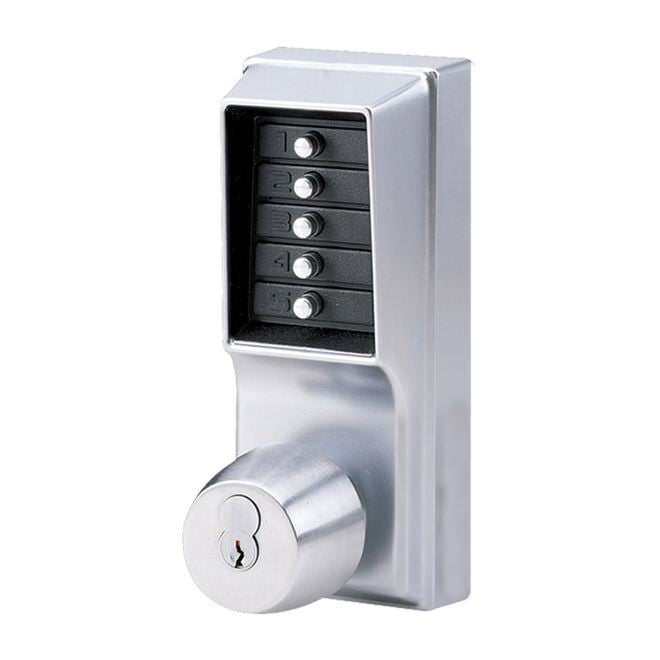 Kaba Simplex 1041S26D satin chrome combination entry with key override