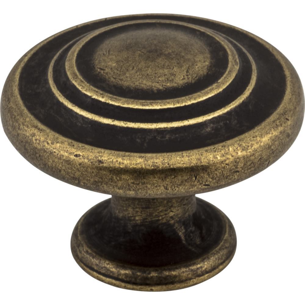 Elements 107AEM distressed antique brass cabinet knob