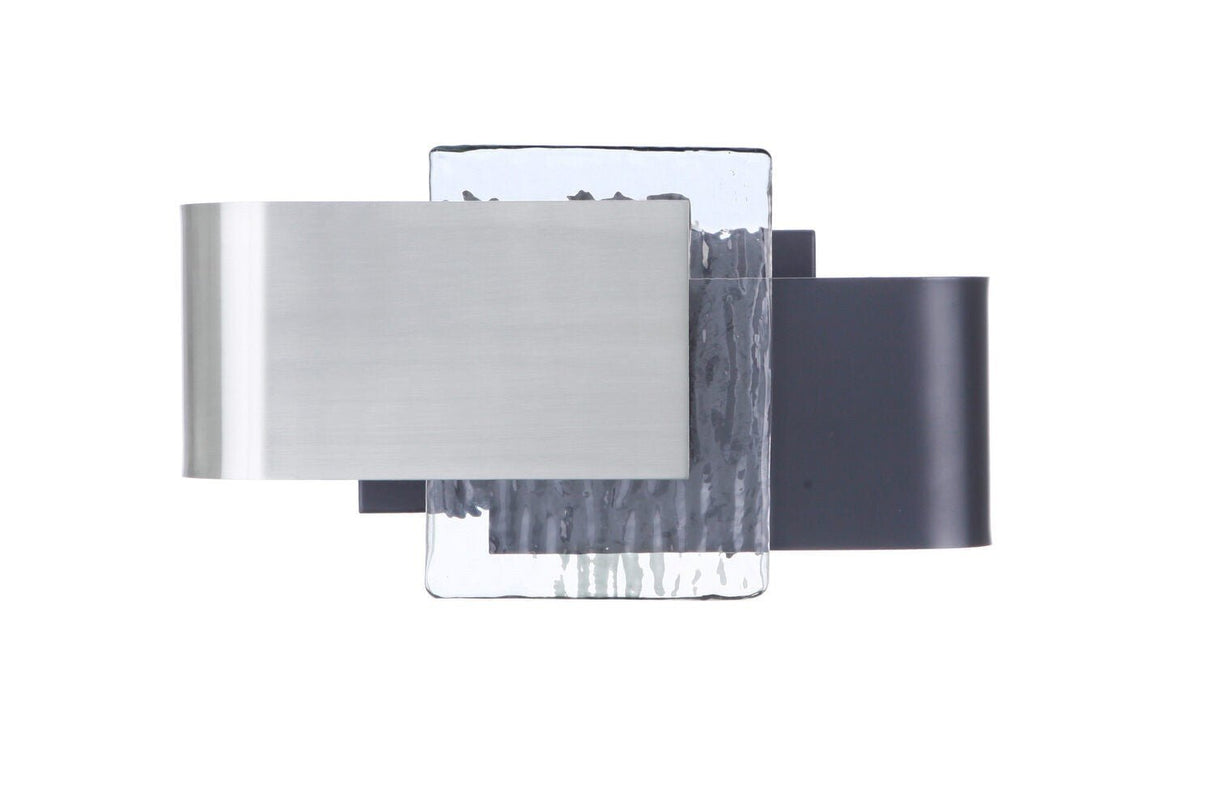 Craftmade 11912FBPLN-LED 11912FB-LED Harmony 1 Light LED Wall Sconce Flat Black / Polished Nickel