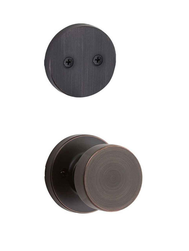Kwikset Pismo Handleset Trim with Round Rose in Venetian Bronze