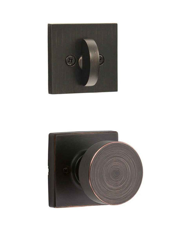 Kwikset Pismo Handleset Trim with Square Rose in Venetian Bronze