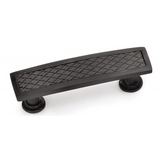 Laurey 12492 124 Churchill 3.77" Leather Rectangle Cabinet Pull Oil Rubbed Bronze/Black