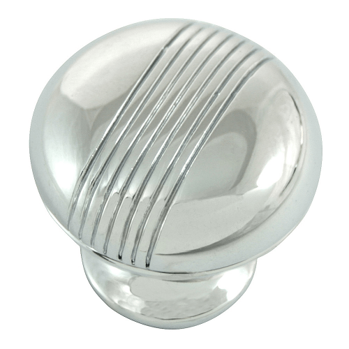MNG Hardware 12515 125 1-1/4" Striped Cabinet Knob Polished Chrome