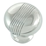 MNG Hardware 12515 125 1-1/4" Striped Cabinet Knob Polished Chrome