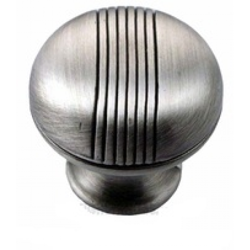 MNG Hardware 12511 125 1-1/4" Striped Cabinet Knob Distressed Antique Silver