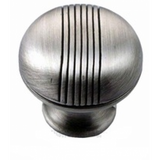 MNG Hardware 12511 125 1-1/4" Striped Cabinet Knob Distressed Antique Silver