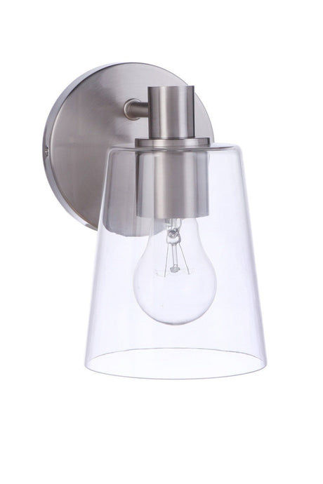 Craftmade 12605BNK1 12605-1 Emilio 1 Light Sconce Brushed Polished Nickel