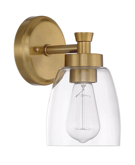 Craftmade 12705SB1 satin brass wall sconce