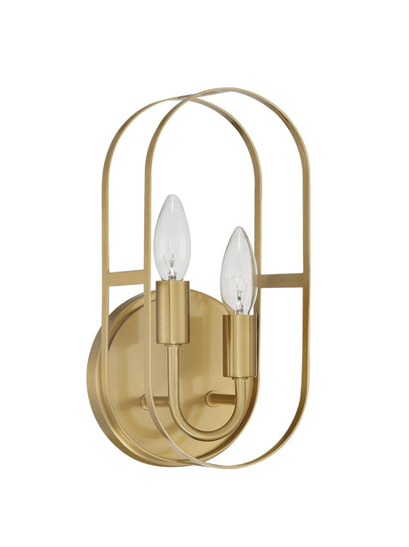 Craftmade 12806SB2 12806-2 Mindful 2 Light Sconce Satin Brass