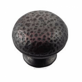 MNG Hardware 12810 128 1-1/4" Hammer Round Cabinet Knob Distressed Brass