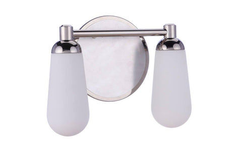 Craftmade 13112BNKPLN2 Riggs 2 Light Vanity in Brushed Polished Nickel / Polished Nickel