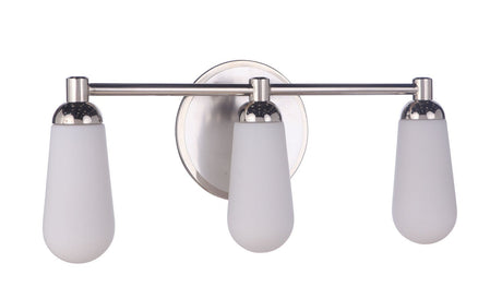 Craftmade 13122BNKPLN3 Riggs 3 Light Vanity in Brushed Polished Nickel / Polished Nickel