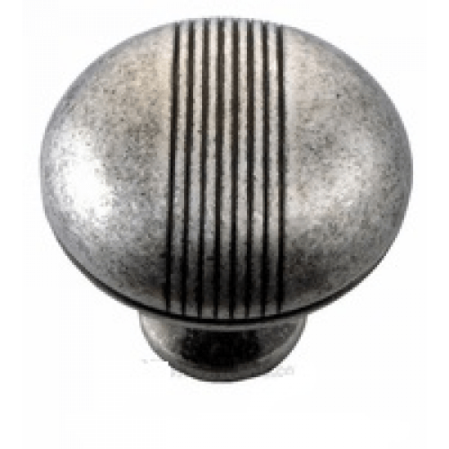 MNG Hardware 13211 132 1-1/2" Striped Cabinet Knob Distressed Antique Silver