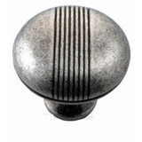 MNG Hardware 13211 132 1-1/2" Striped Cabinet Knob Distressed Antique Silver