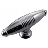MNG Hardware 13315 133 2-3/5" Striped Egg Cabinet Knob Polished Chrome