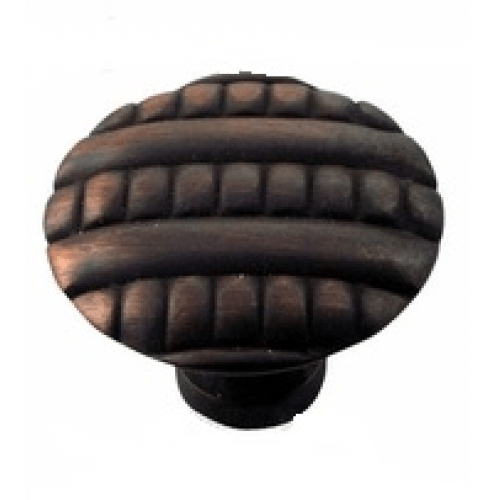 MNG Hardware 14713 147 1-3/8" Ribbed Cabinet Knob Oil Rubbed Bronze