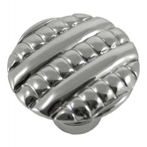 MNG Hardware 14714 147 1-3/8" Ribbed Cabinet Knob Polished Nickel