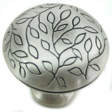 MNG Hardware 15121 151 1-1/2" Vine Round Cabinet Knob Satin Nickel Antique