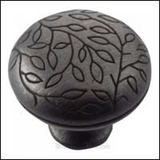 MNG Hardware 15111 151 1-1/2" Vine Round Cabinet Knob Satin Antique Silver
