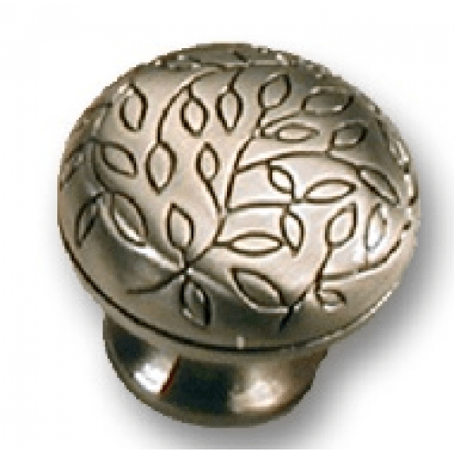 MNG Hardware 15221 152 1-1/2" Vine Egg Cabinet Knob Satin Antique Nickel