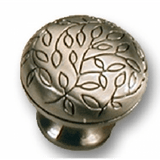 MNG Hardware 15221 152 1-1/2" Vine Egg Cabinet Knob Satin Antique Nickel