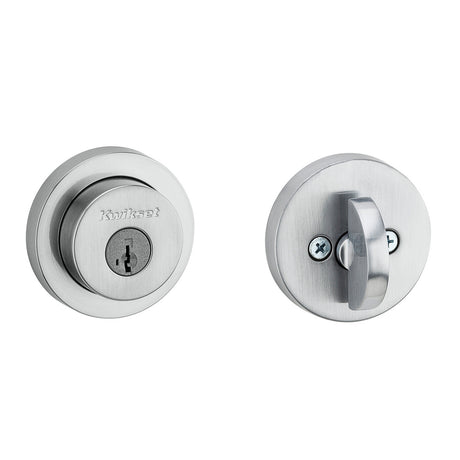 Kwikset 158RDT Milan Round Rose Single Cylinder Deadbolt SmartKey in Polished Chrome