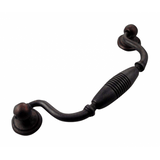 MNG Hardware 15911 159 5" Striped Drop Cabinet Pull Distressed Silver Antique