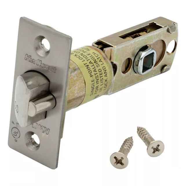 Kwikset 83517-00 Adjustable Square Corner Deadlatch in Satin Nickel