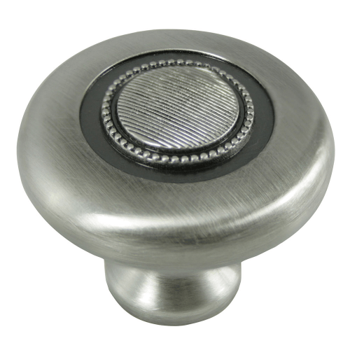 MNG Hardware 16821 168 1-1/2" Vanilla Button Cabinet Knob Satin Antique Nickel