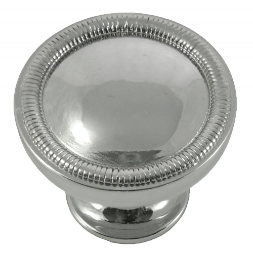 MNG Hardware 17014 170 1-1/4" Vanilla Border Cabinet Knob Polished Nickel