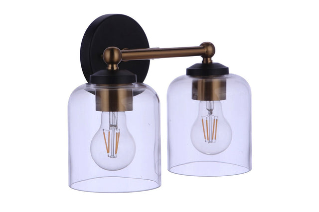 Craftmade 18712FBSB2 flat black / satin brass vanity