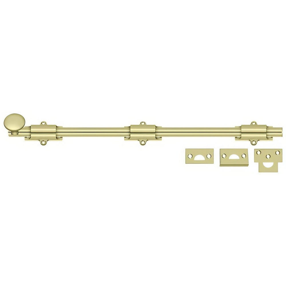 Deltana 18SB3-UNL unlacquered bright brass surface bolt