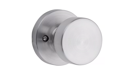 Kwikset Pismo Handleset Trim with Round Rose in Satin Chrome