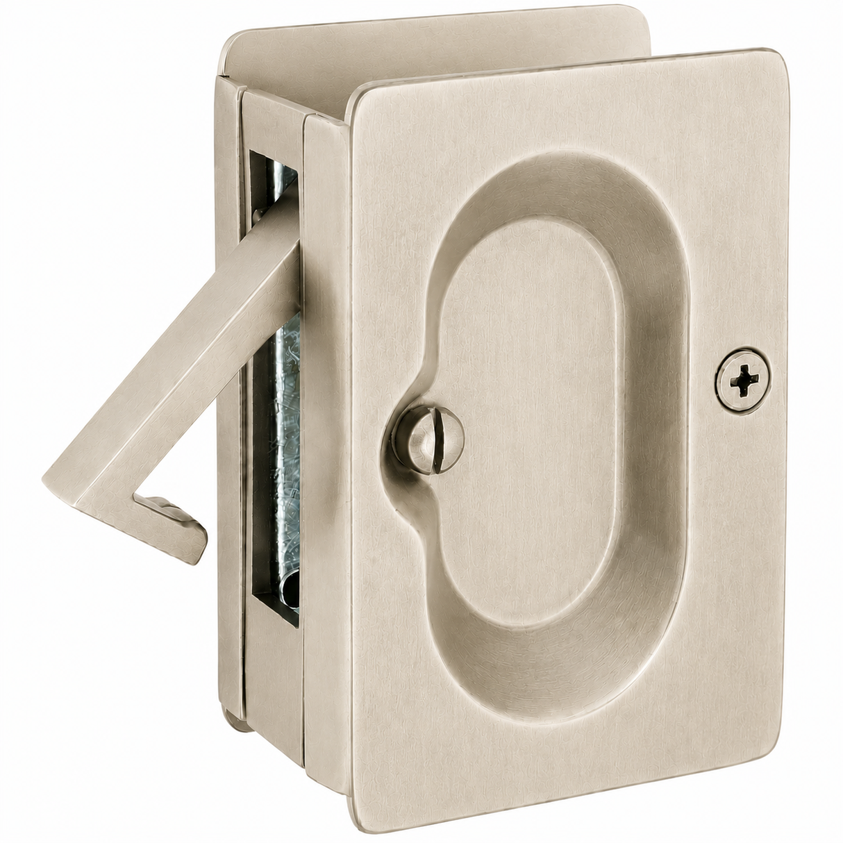 Emtek 2101TWB Pass Pocket Door Lock for 1-3/8" to 1-3/4" Door Tumbled White Bronze Finish