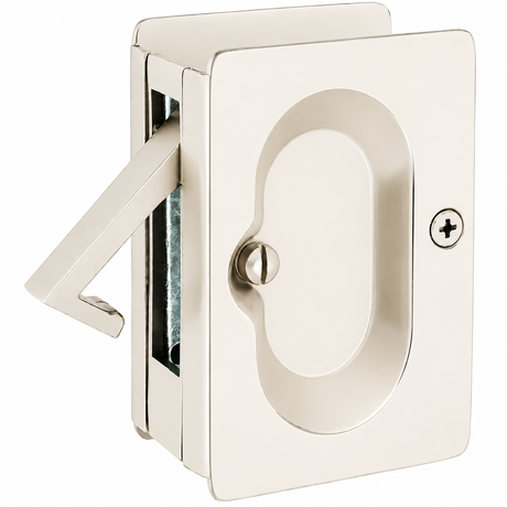 Emtek 2101US14 bright nickel pocket door lock