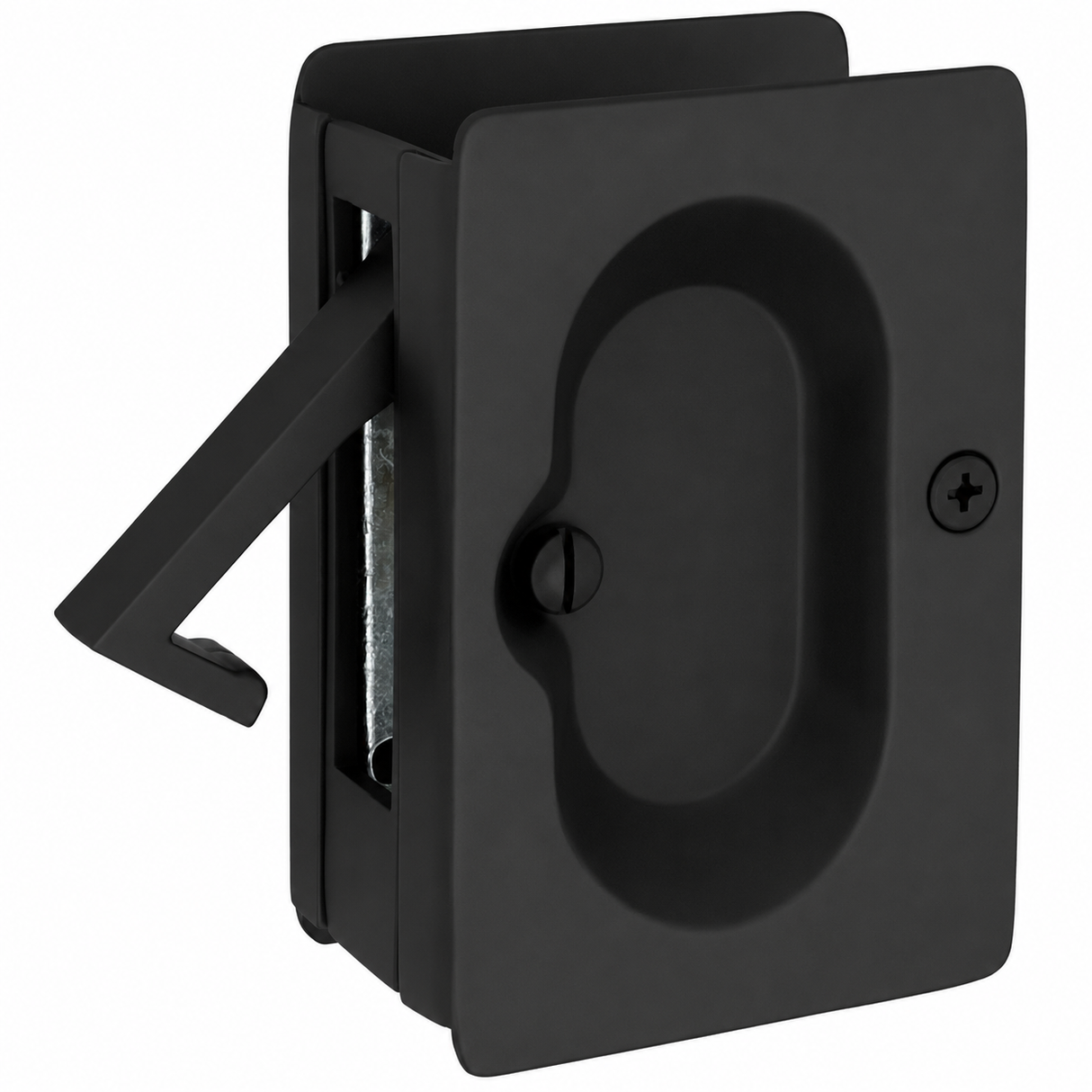 Emtek 2101US19 flat black pocket door lock