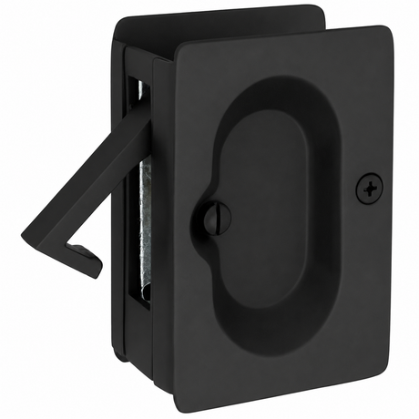Emtek 2101US19 flat black pocket door lock