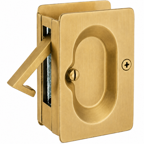Emtek 2101US3NL Pass Pocket Door Lock for 1-3/8" to 1-3/4" Door Unlacquered Brass Finish