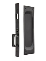 Emtek 2103US 7-1/2" Height Solid Brass Keyed Entry Pocket Door Mortise Lock