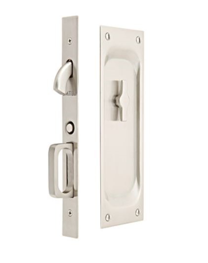 Emtek 2103US 7-1/2" Height Solid Brass Keyed Entry Pocket Door Mortise Lock