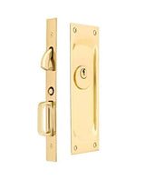 Emtek 2103US 7-1/2" Height Solid Brass Keyed Entry Pocket Door Mortise Lock