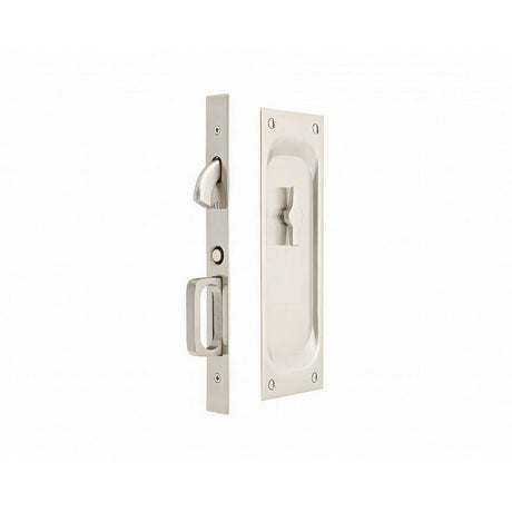 Emtek 2105US15134 Brass Modern, Classic Brass, Designer Brass, Lost Wax / Tuscany Bronze, Sandcast Bronze pocket door lock, a
