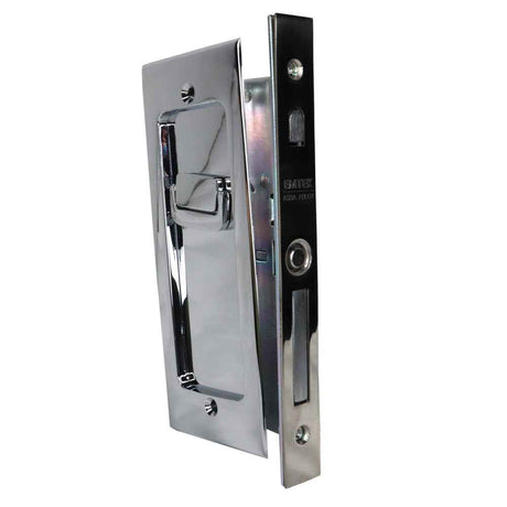 Emtek Rectangular Privacy Pocket Door Mortise Lock for 1-1/2" Door Polished Chrome
