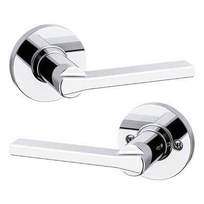 Kwikset 407CSLRDT Light Commercial Casey Lever Round Rose Passage Door Lock in Satin Nickel