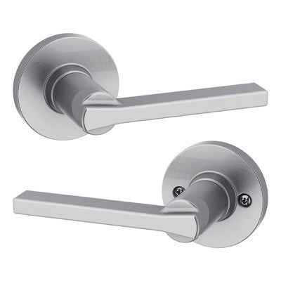 Kwikset 407CSLRDT Light Commercial Casey Lever Round Rose Passage Door Lock in Bright Chrome