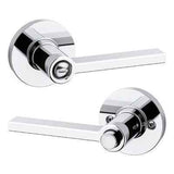 Kwikset 408CSLRDT Light Commercial Casey Lever Round Rose Privacy Door Lock in Bright Chrome