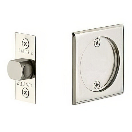 Emtek 2134US14 polished nickel passage pocket door lock