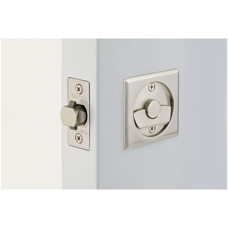 Emtek 2135US15 satin nickel privacy pocket door lock