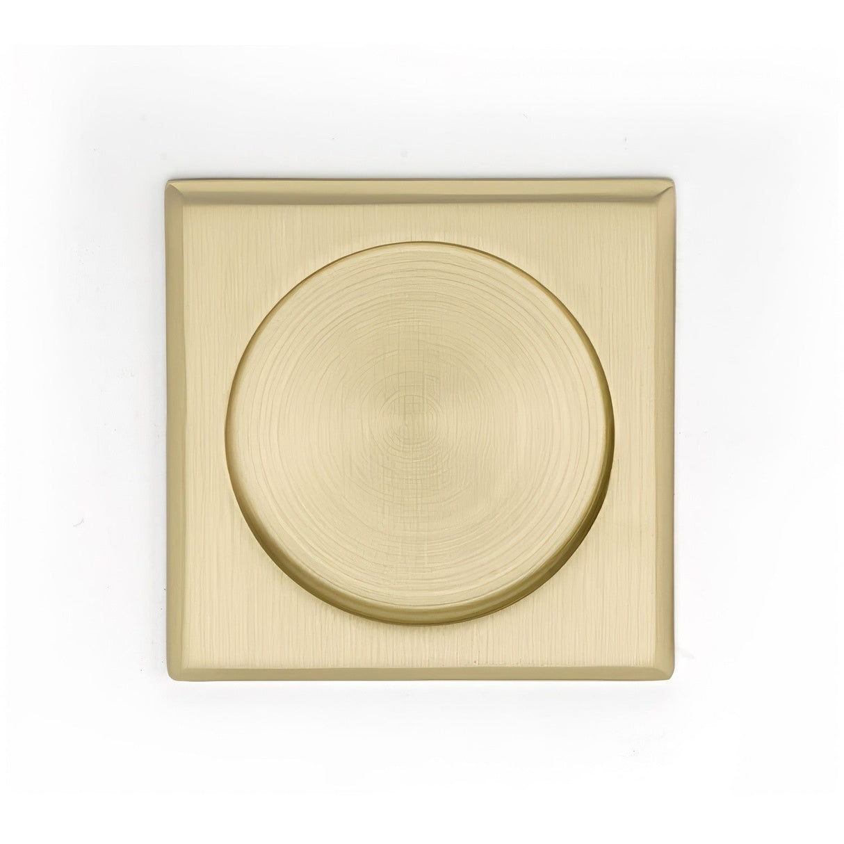 Emtek 2136US4 satin brass tubular lock with edge pull